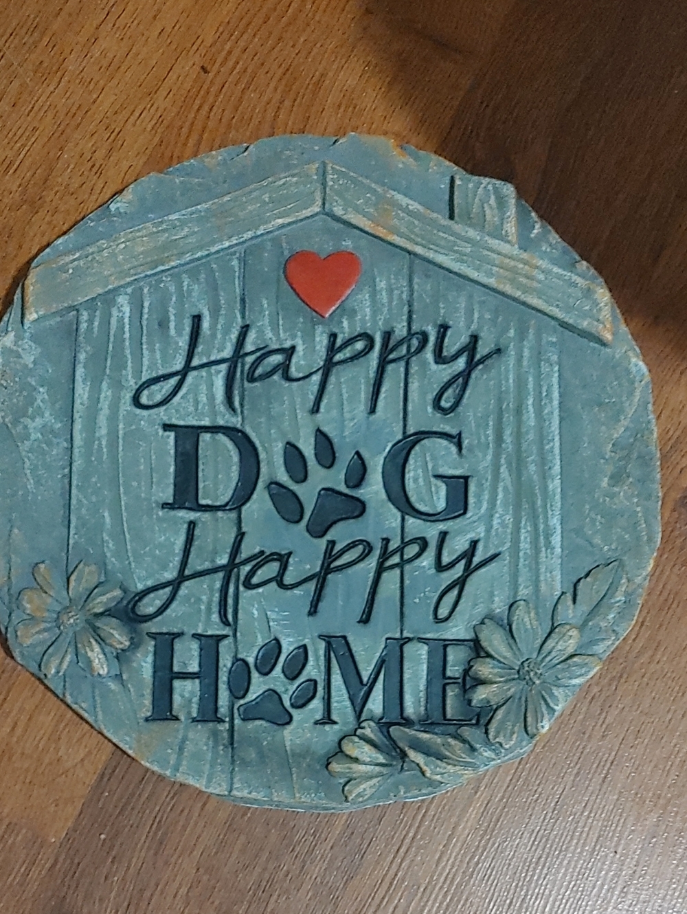 Happy Dog Happy Home Decorative Plaque/Stepping Stone